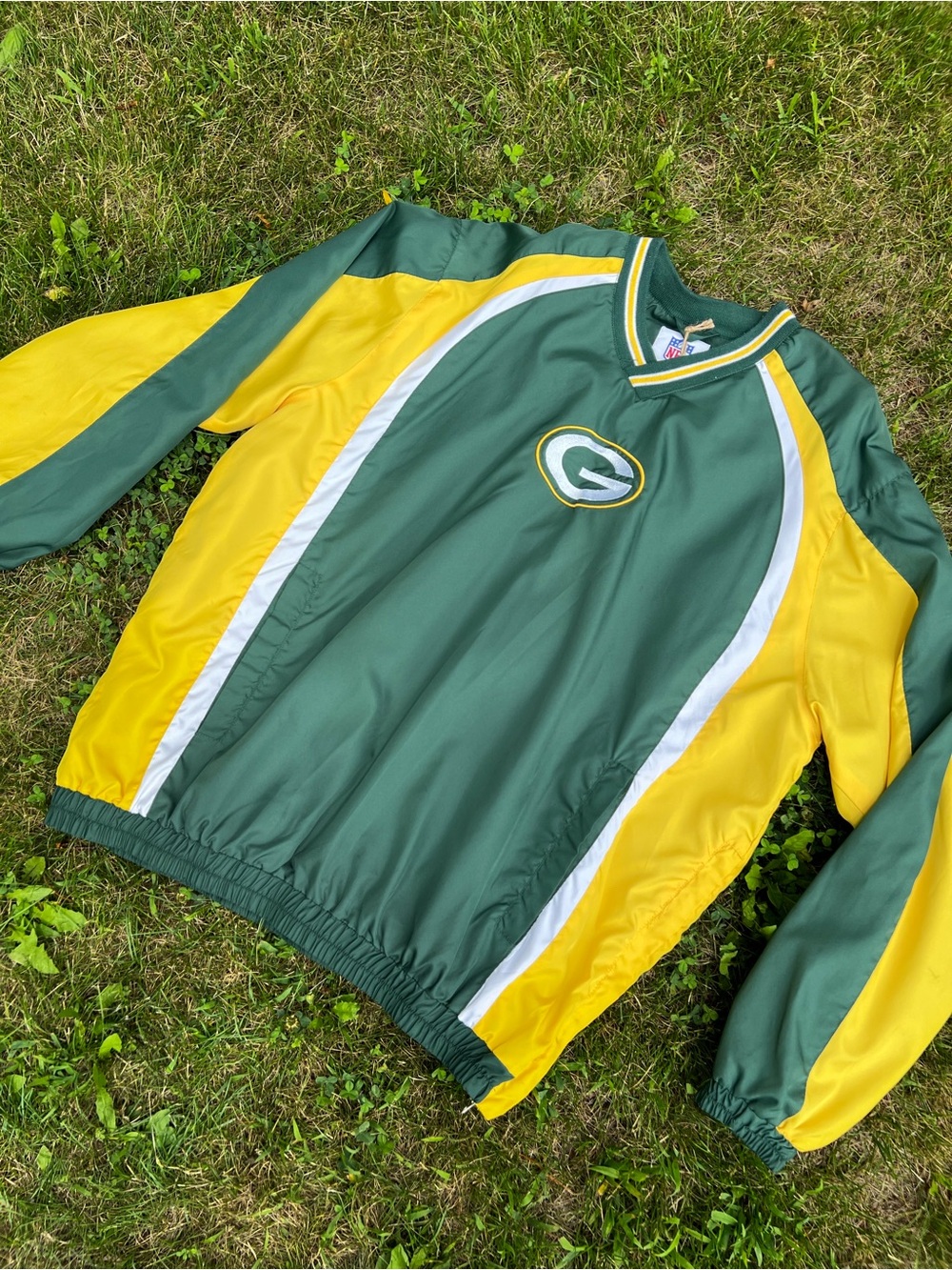 Vintage Y2K Green Bay Packers Windbreaker Pullover Jacket